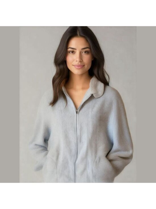 villager Jackets & Blazers - Villager Sport Ivory Fleece Jacket Faux Collar S